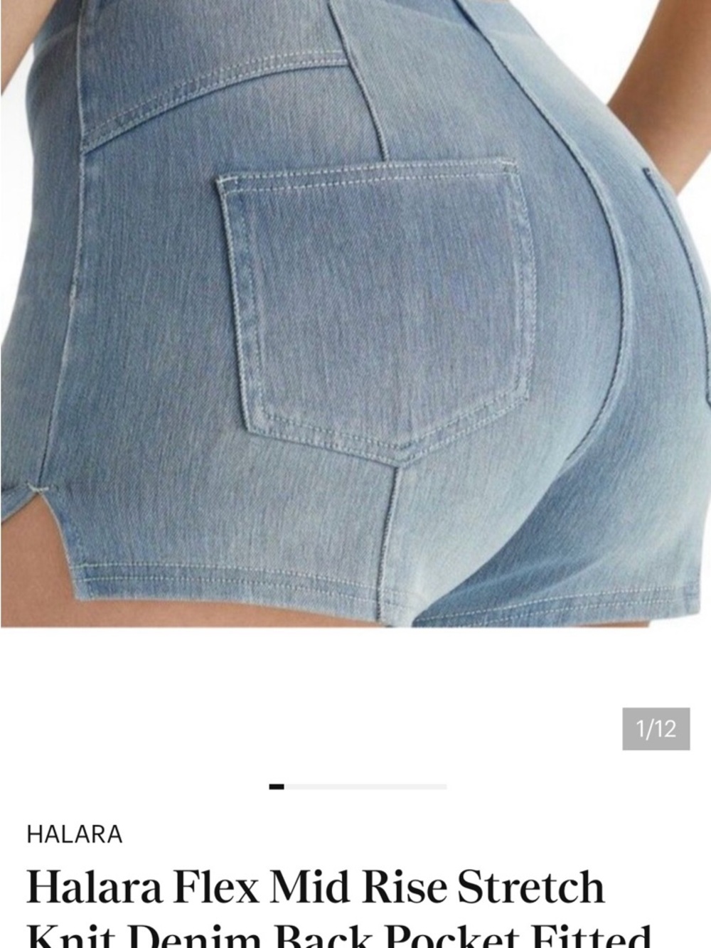 HALARA Light Blue Stretch Mid-Rise Denim Shorts-new without tag